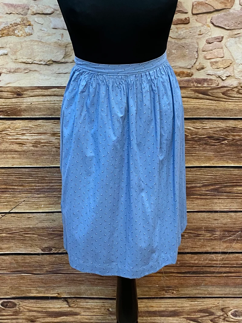 Vintage Dirndlschürze hellblau - lang