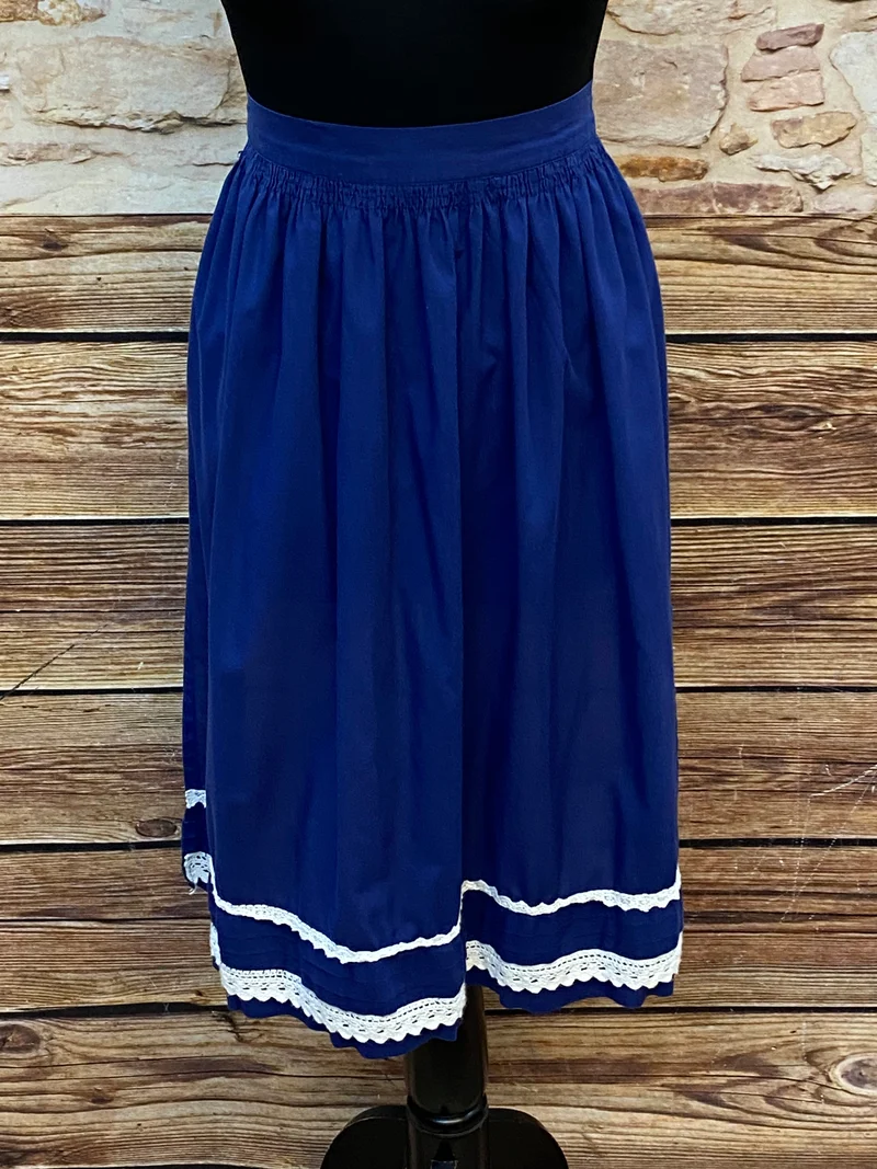 Vintage Dirndlschürze blau - mittellang