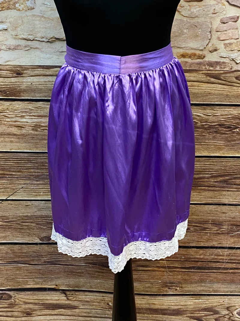 Vintage Dirndlschürze lila - kurz, Gr.34