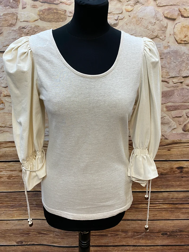 Vintage Trachtenshirt Damen Creme Gr. 38 Country Line Landhausstil