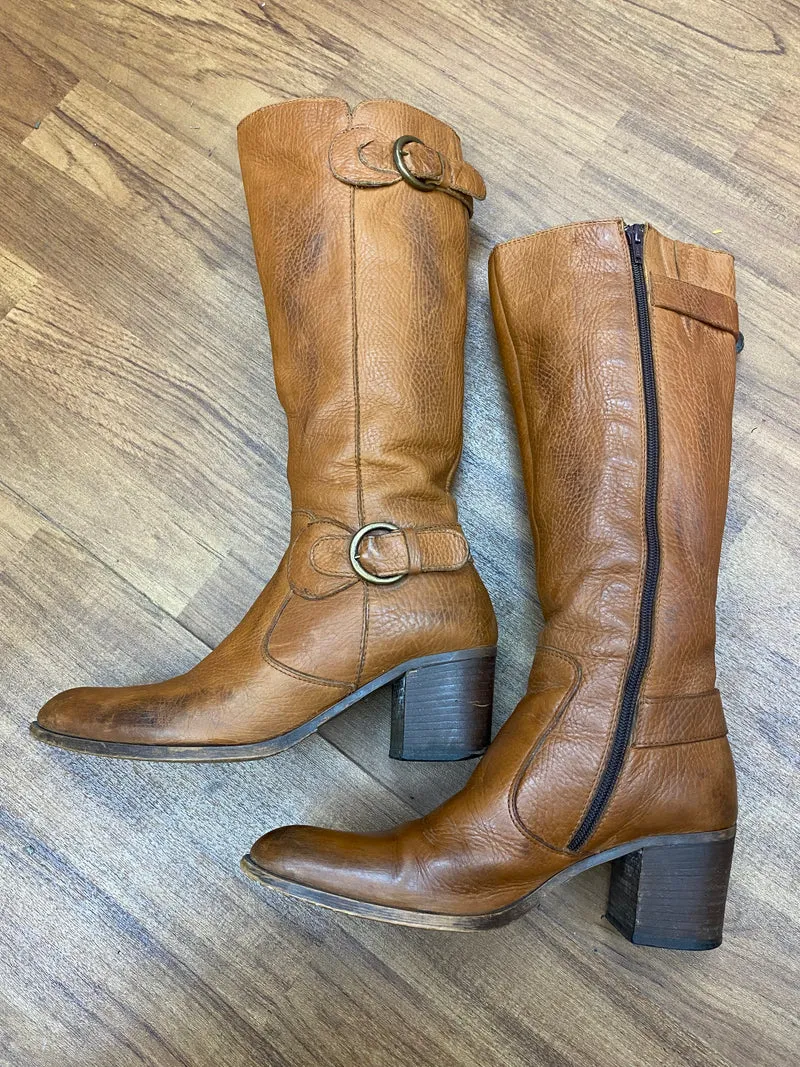 Vintage Lederstiefel Braun Gr.39