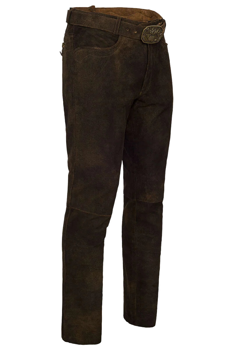 Herren Trachten Lederhose lang mit Gürtel