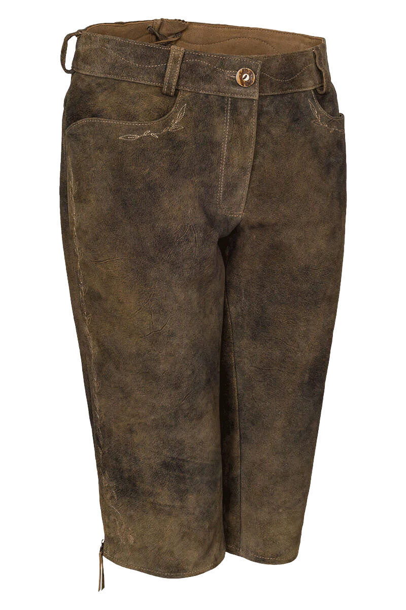 Damen Lederhose knielang