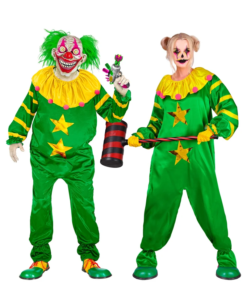 Giftgrünes Horrorclown Kostüm
