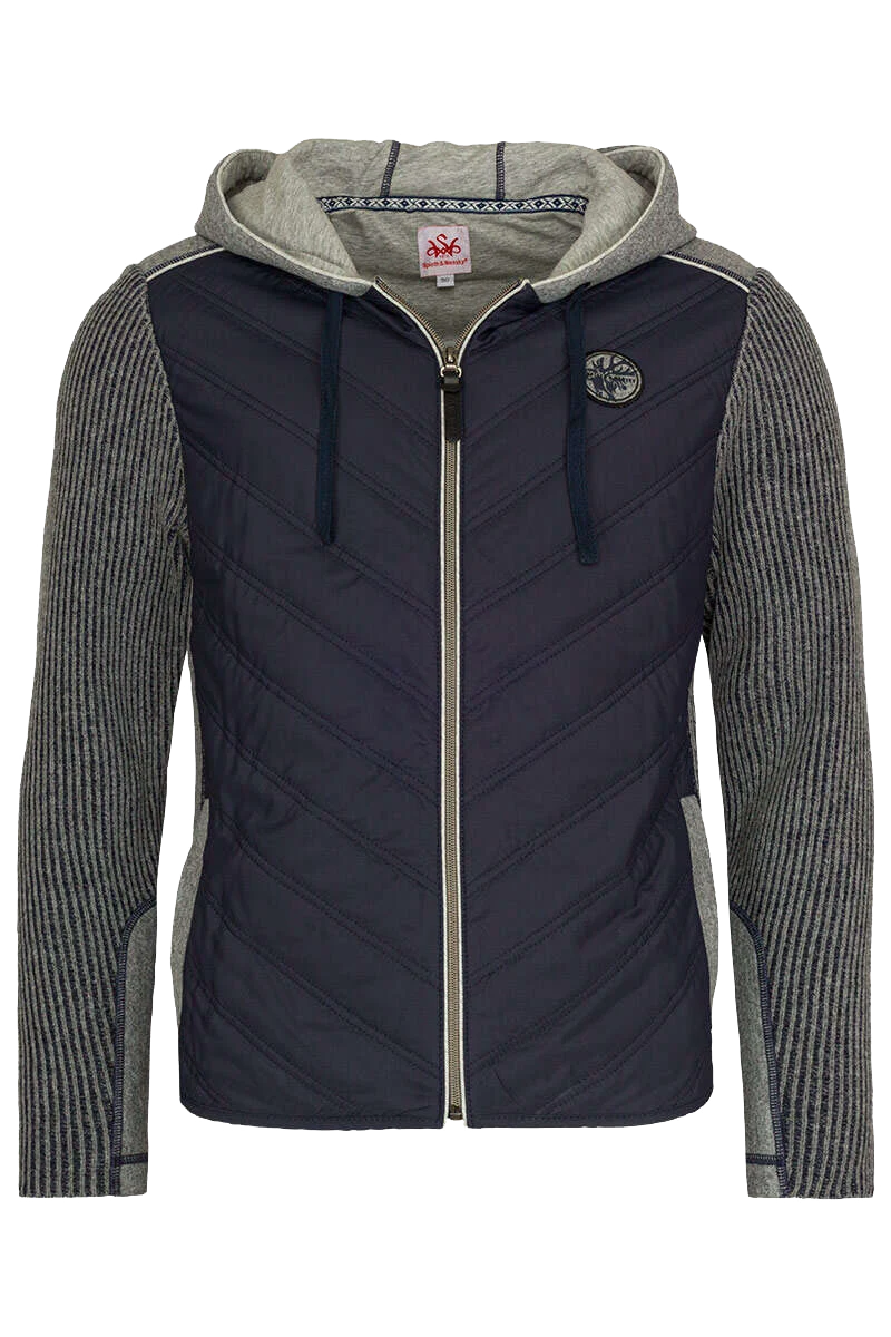 Alpine Herren Steppjacke mit Strickärmeln und Kapuze