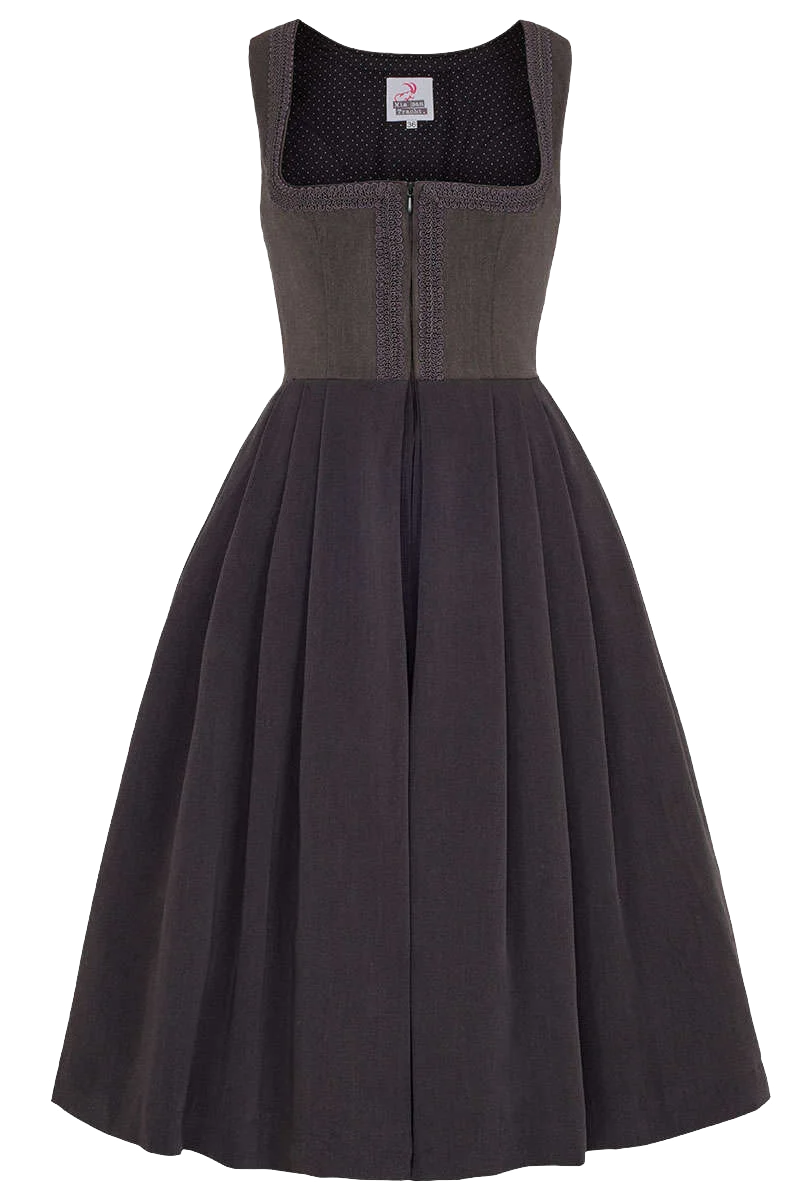 Dirndl Midi ohne Schürze - anthrazit