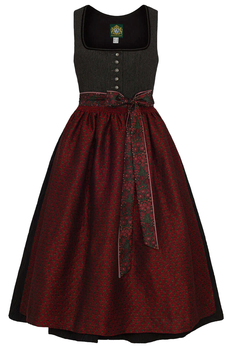 Dirndl lang schwarz gemustert