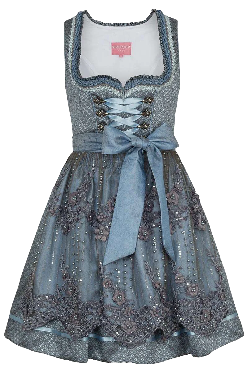 Mini-Dirndl mit Spitzenschürze
