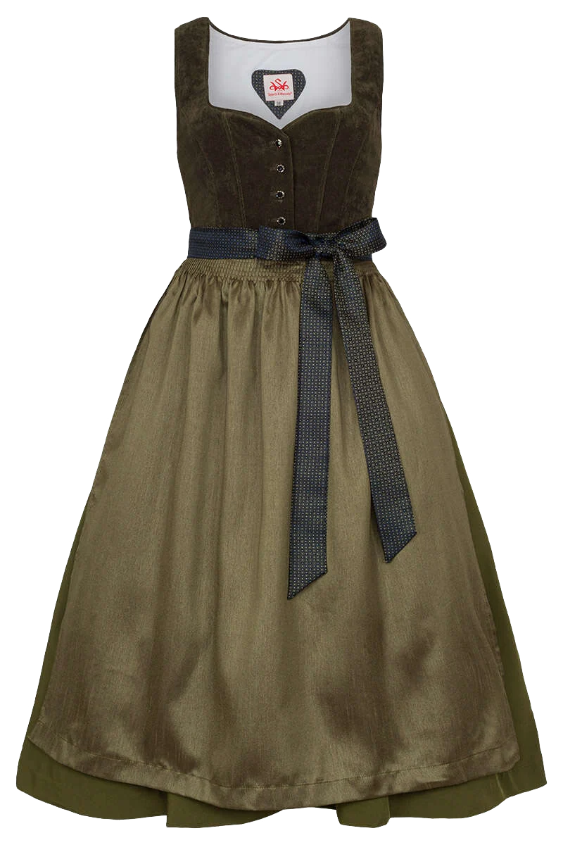 Dirndl lang mit Babycord-Oberteil