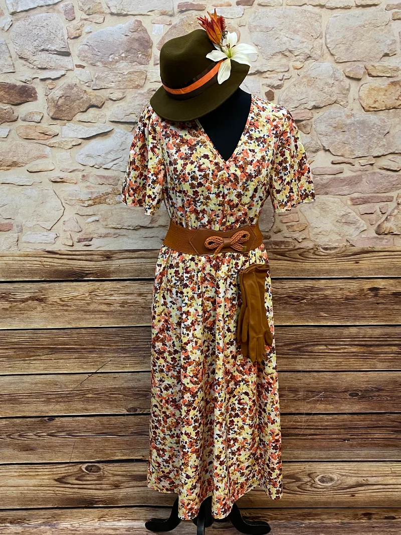 Vintage-Kleid Damen Kostüm 1940er Stil Gr.42