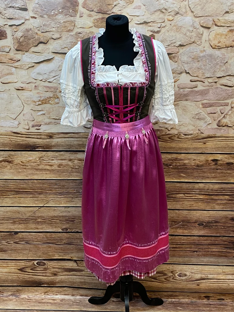 Vintage Dirndl schwarz rot - Gr.36