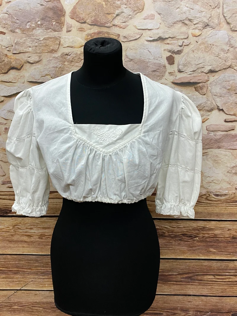 Vintage Dirndlbluse weiß - Gr.40