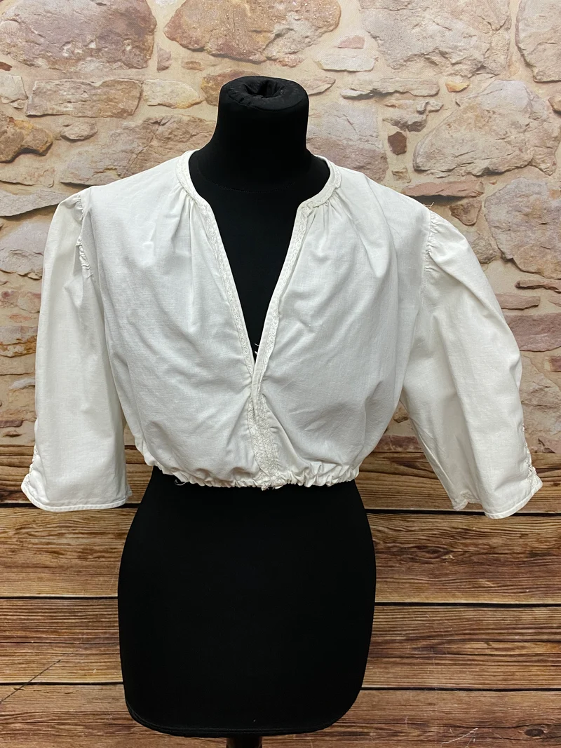 Vintage Dirndlbluse offwhite - Gr.46