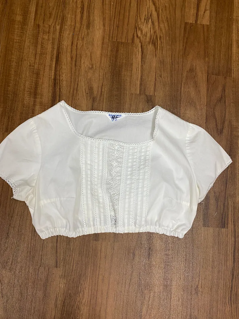 Vintage Dirndlbluse offwhite - Gr.46
