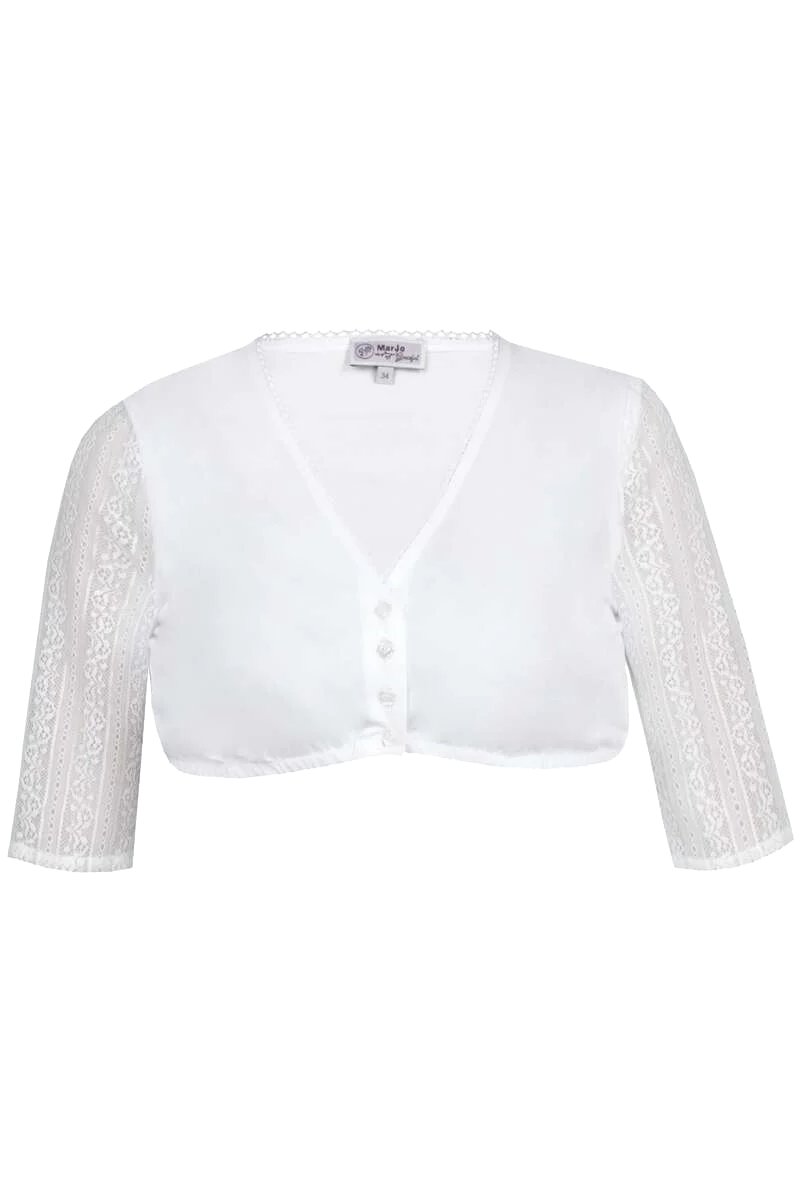 Dirndlbluse mit halblangen Spitzenärmeln