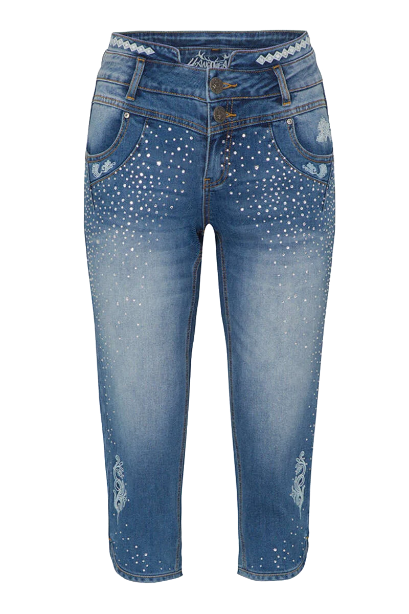 Damen Trachtenjeans mit Glitzersteinchen