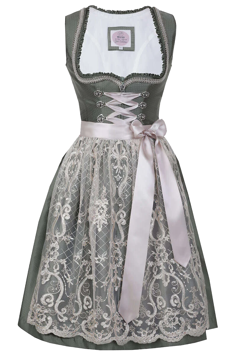 Mini Dirndl mit transparenter Spitzen-Schürze