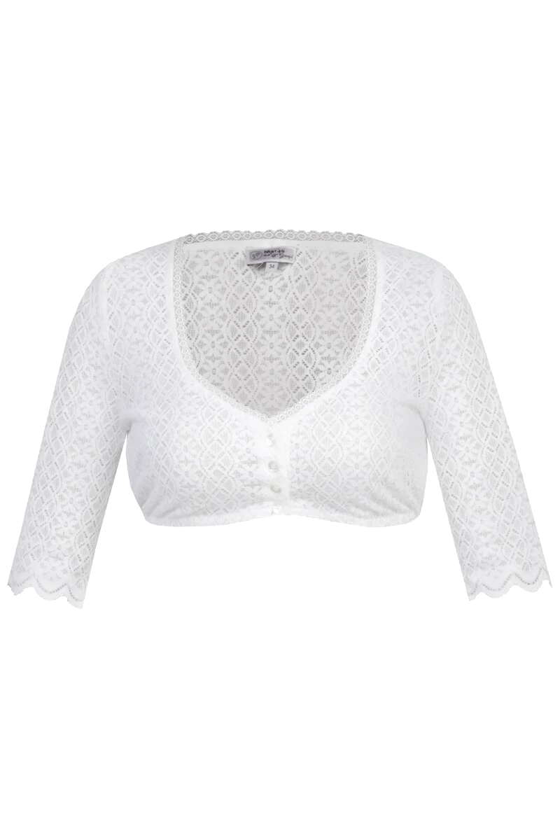 Dirndlbluse Spitze mit halblangen Ärmeln