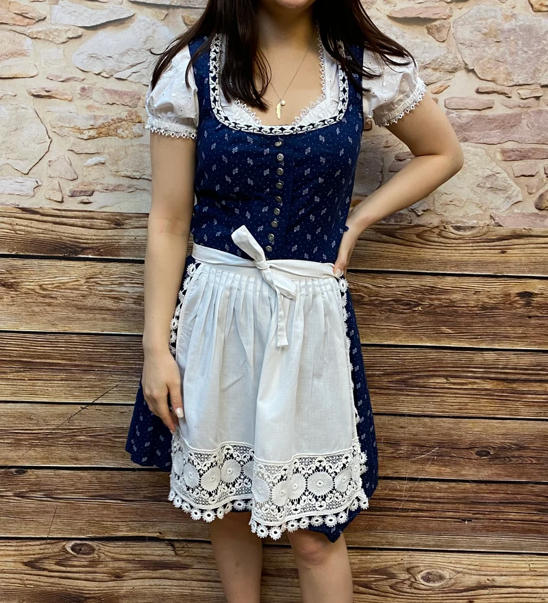 Vintage Dirndl blau weiß - Gr.38