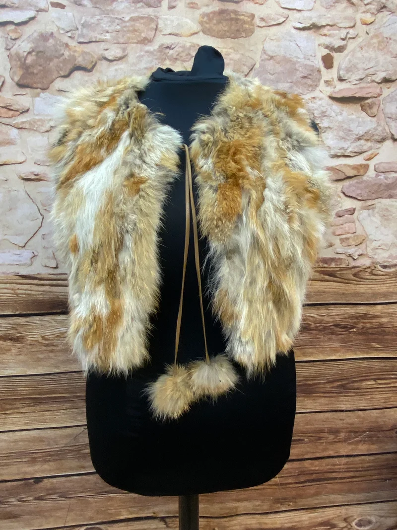 Vintage Fellweste Damen XXL Naturtöne