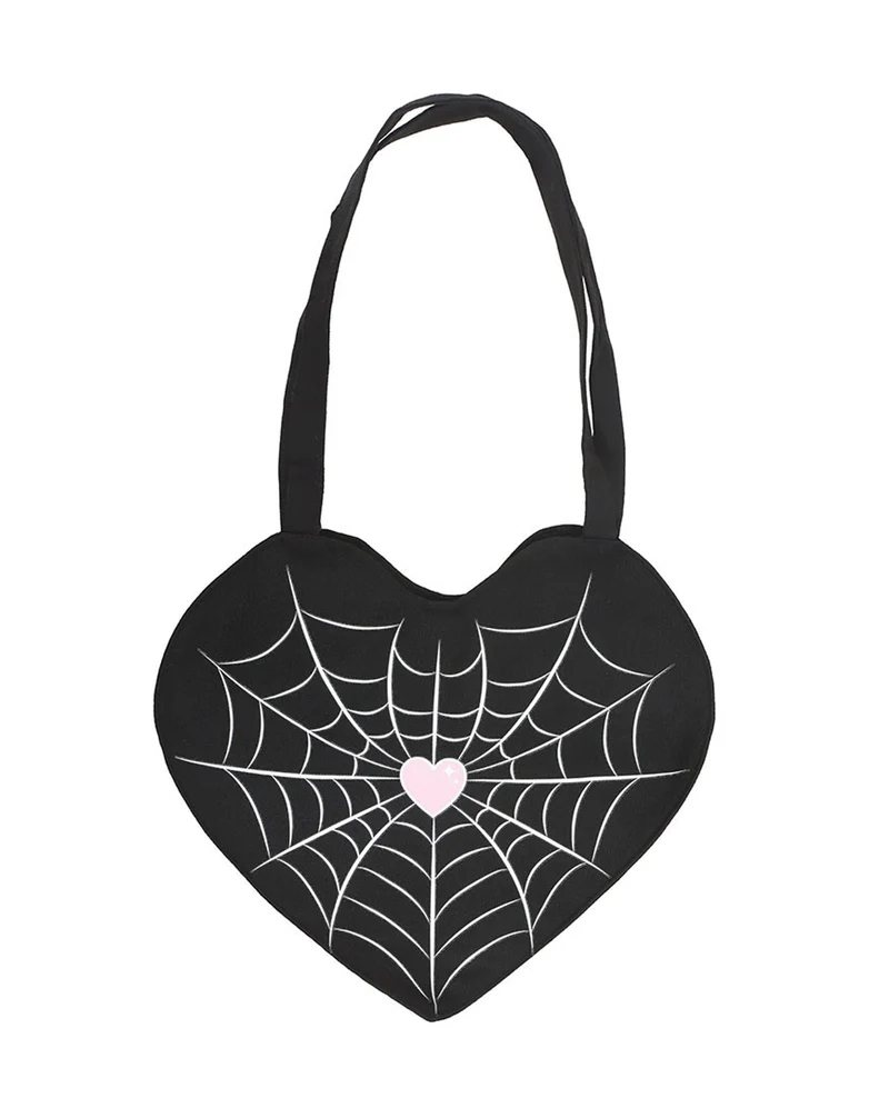 Spiderweb Heart Tragetasche in Herzform