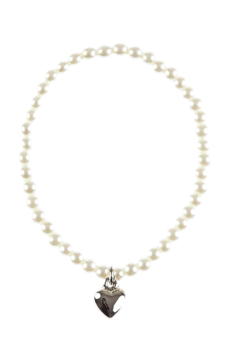 Damen Perlenarmband mit Herzanhänger