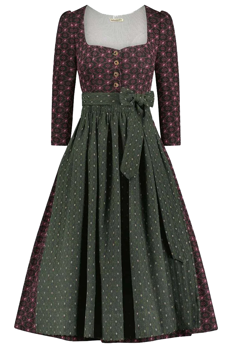 Langarmdirndl mit Stretchanteil merlotrot
