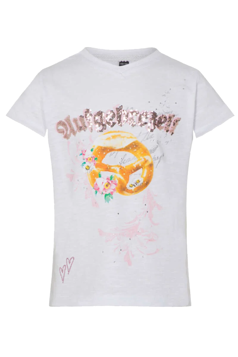 Mädchen T-Shirt Brezel mit Strass