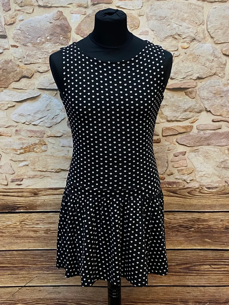 Vintage Punkte-Kleid Schwarz Gr. M – 40er Jahre Stil