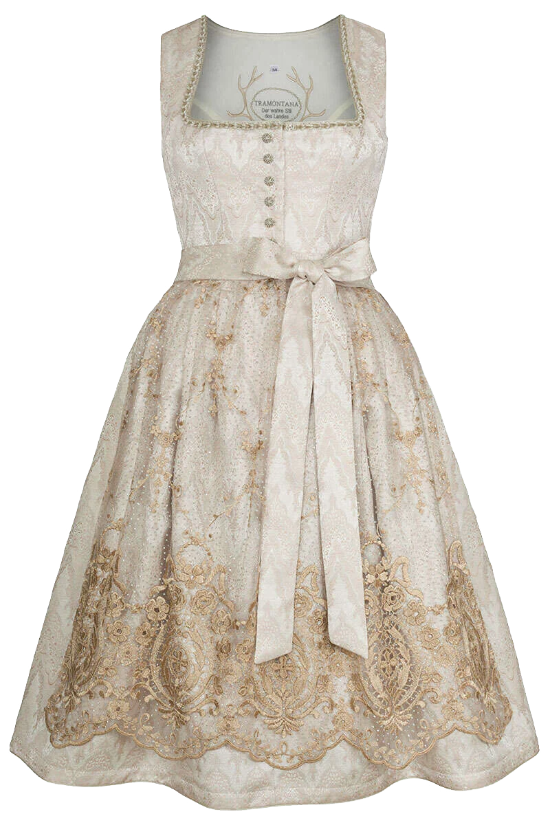 Midi-Dirndl mit transparenter Schürze
