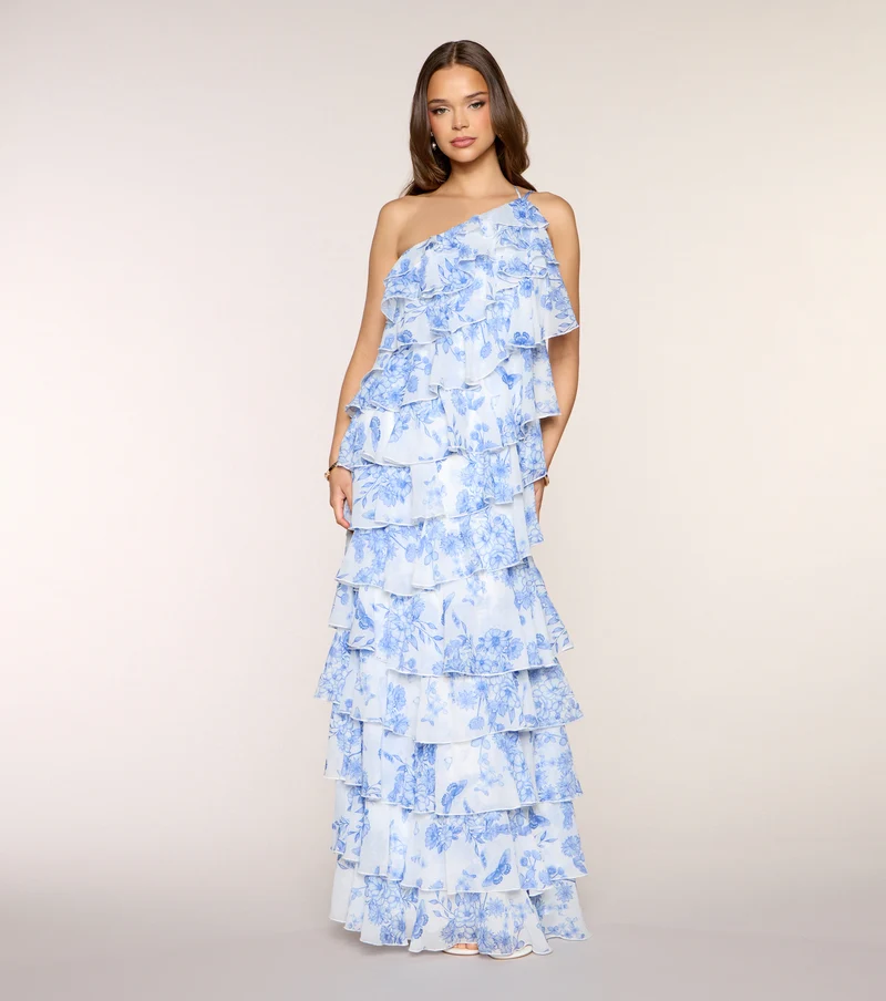 Steffanie Floral Chiffon Formal Dress