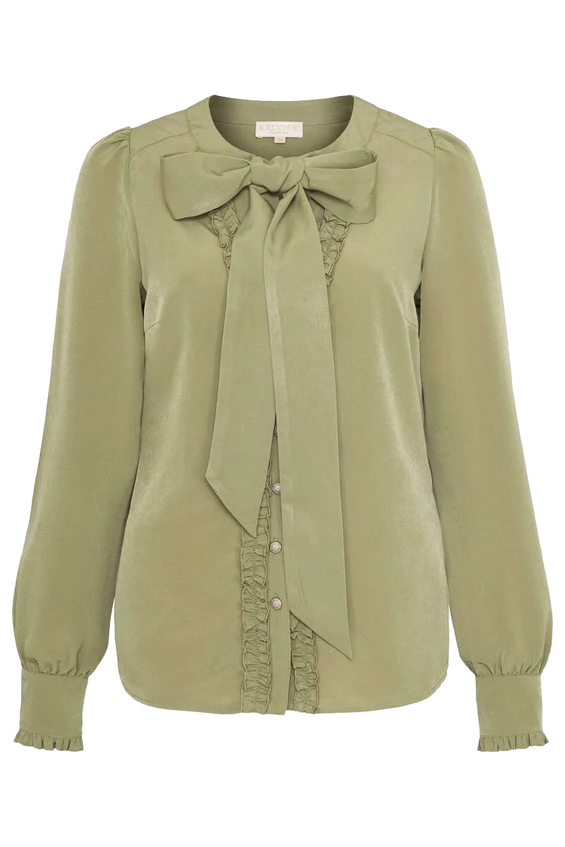 Langärmlige Trachtenbluse mit Rüschen