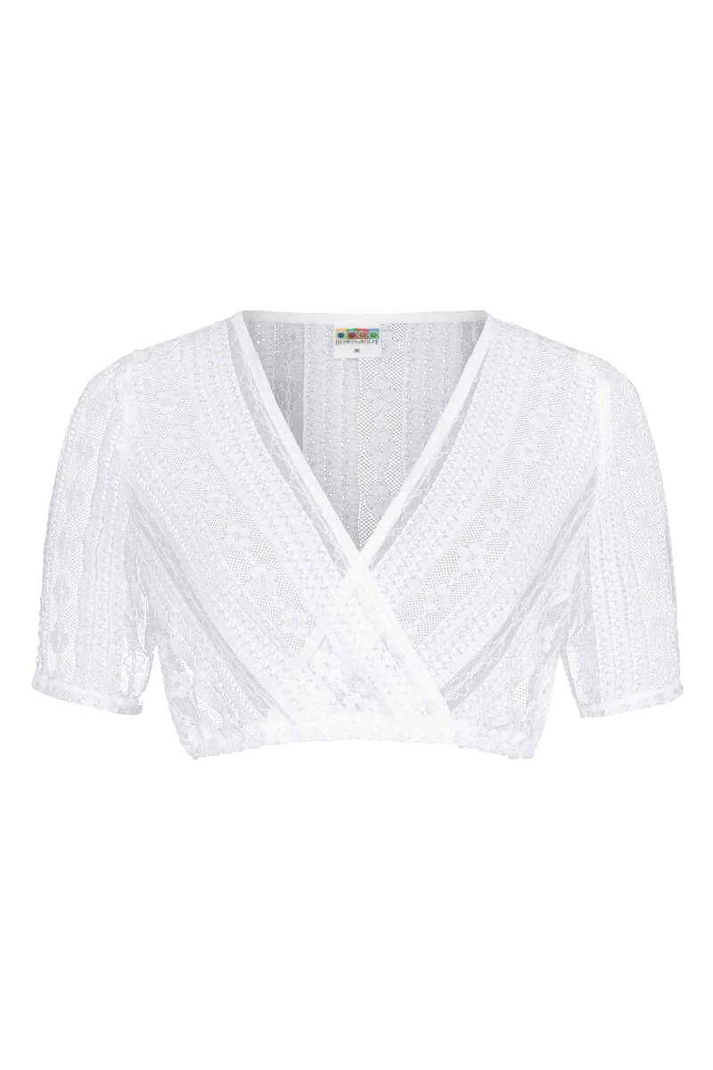Dirndlbluse Spitze V-Auscchnitt