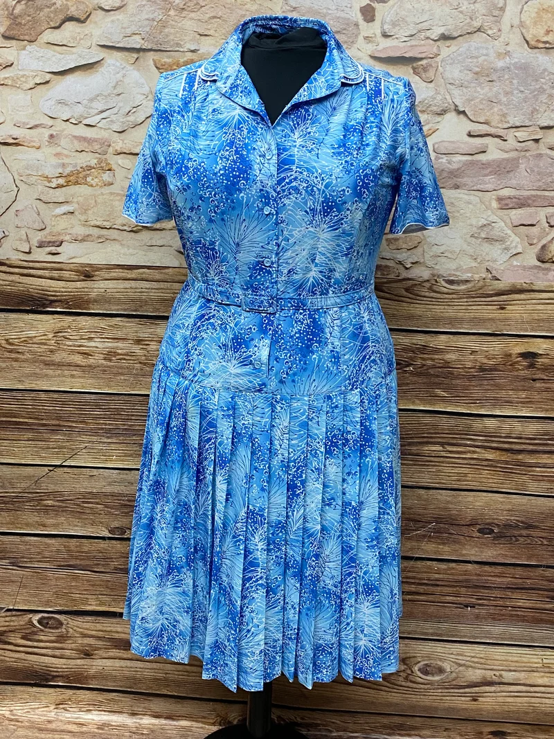 Vintage-Kleid - Blau, Größe 48