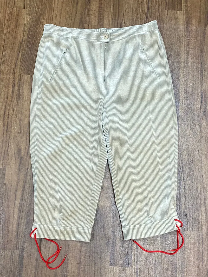 Beige Vintage Trachtenhose, Kniebund Cordhose Bundweite 87 cm Unisex, Gr.M