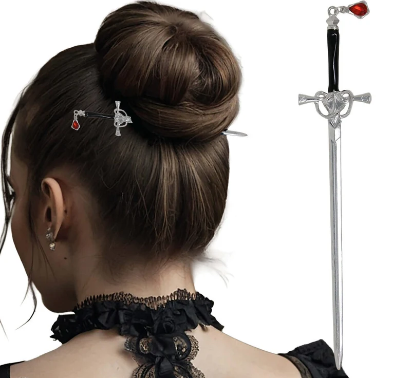 Gothic Haarnadel mit Totenkopf 19cm