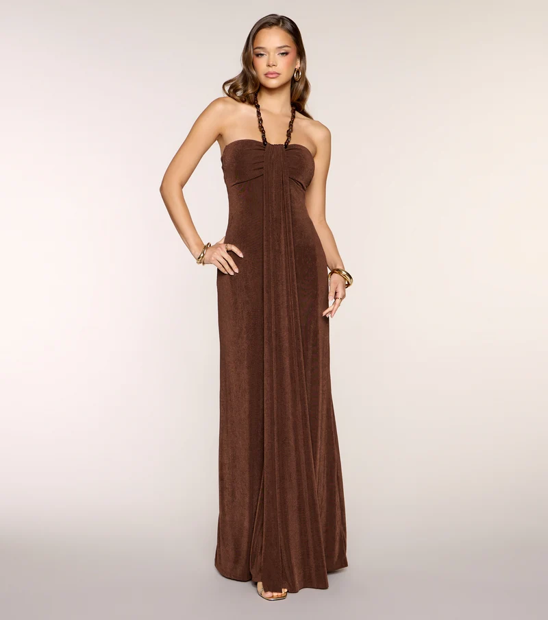 Maddie Halter Beaded A-Line Formal Dress