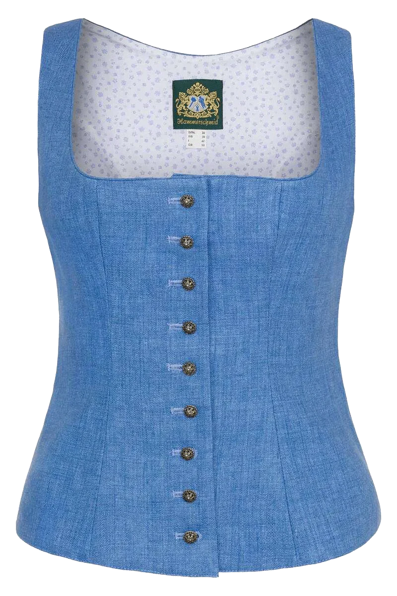 Leinen Trachtenmieder - blau