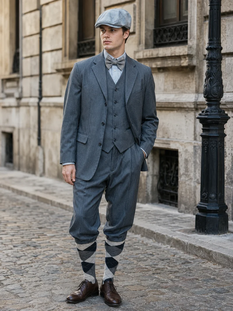 20er Jahre Knickerbocker Outfit Gr. 54 in Grau