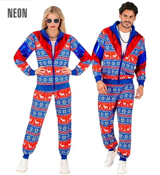 Christmas Jogginganzug rot-blau unisex