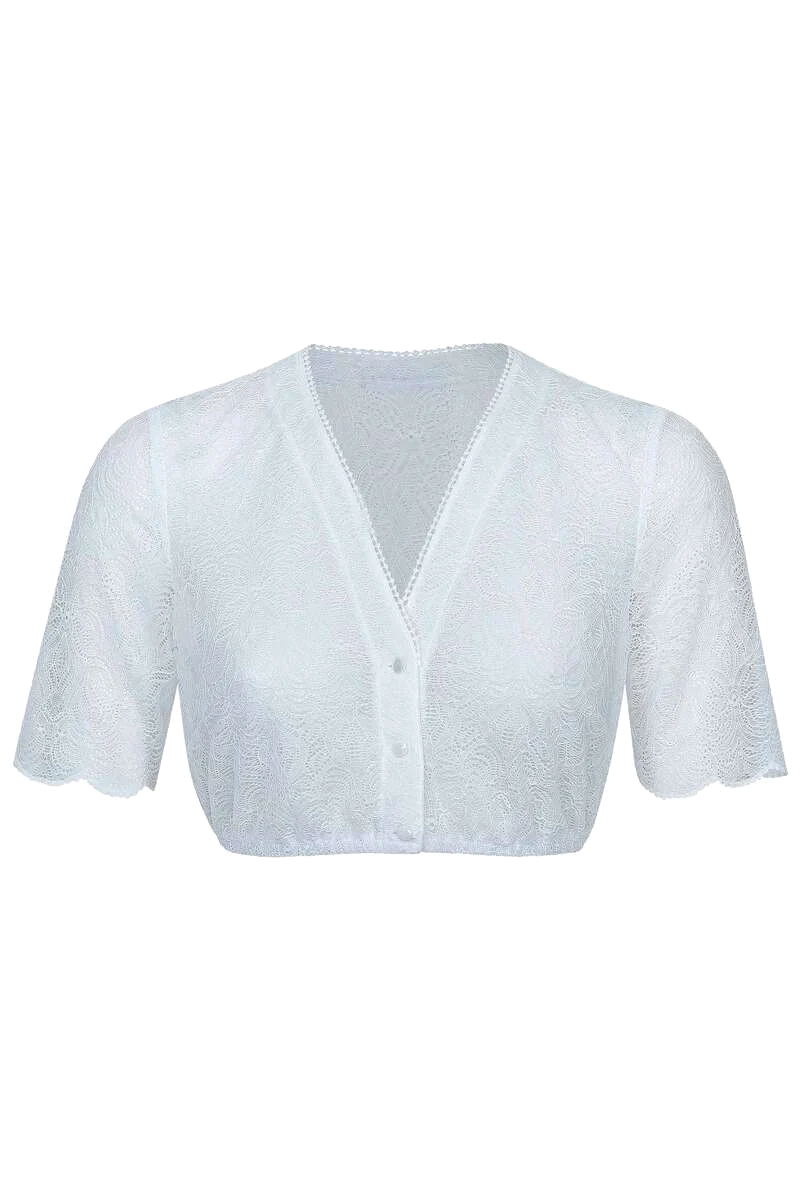 Spitzendirndlbluse mit V-Ausschnitt