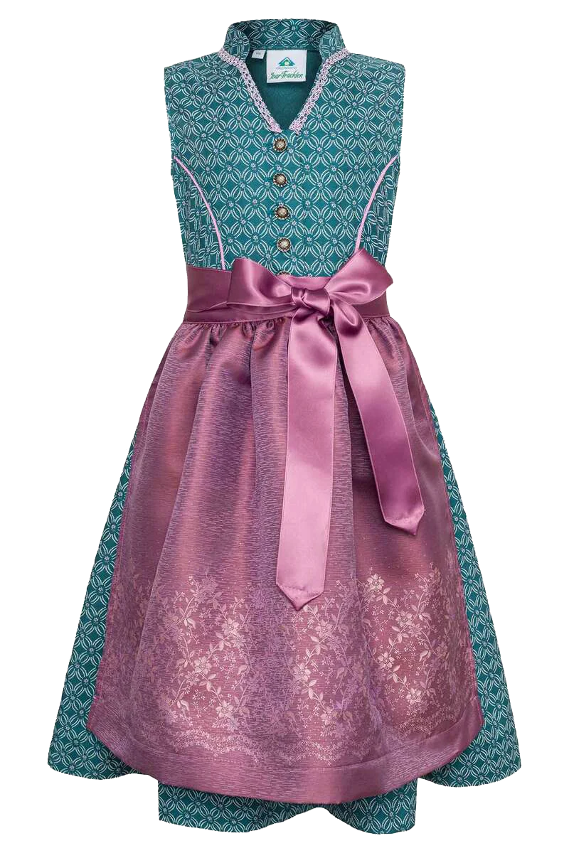 Kinder Teenie Dirndl hochgeschlossen V-Ausschnitt