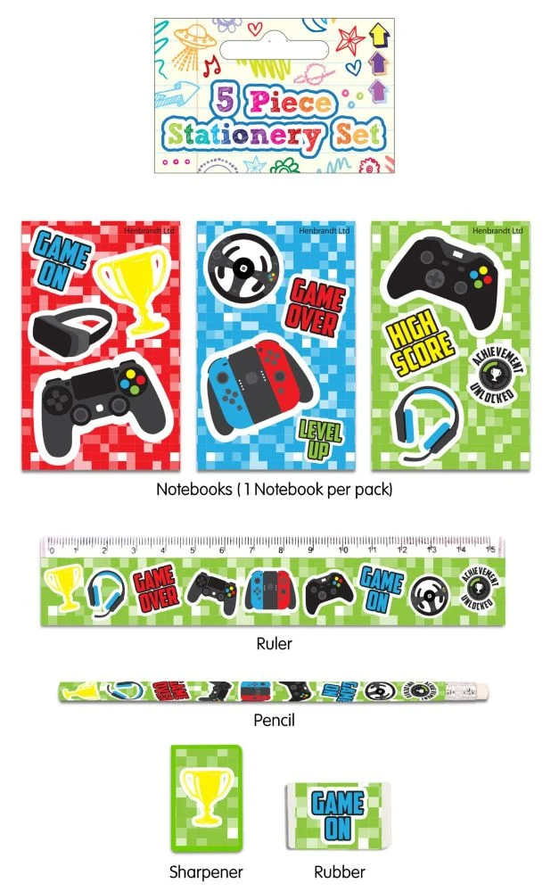 5-teiliges Gamer Schreibwaren-Set