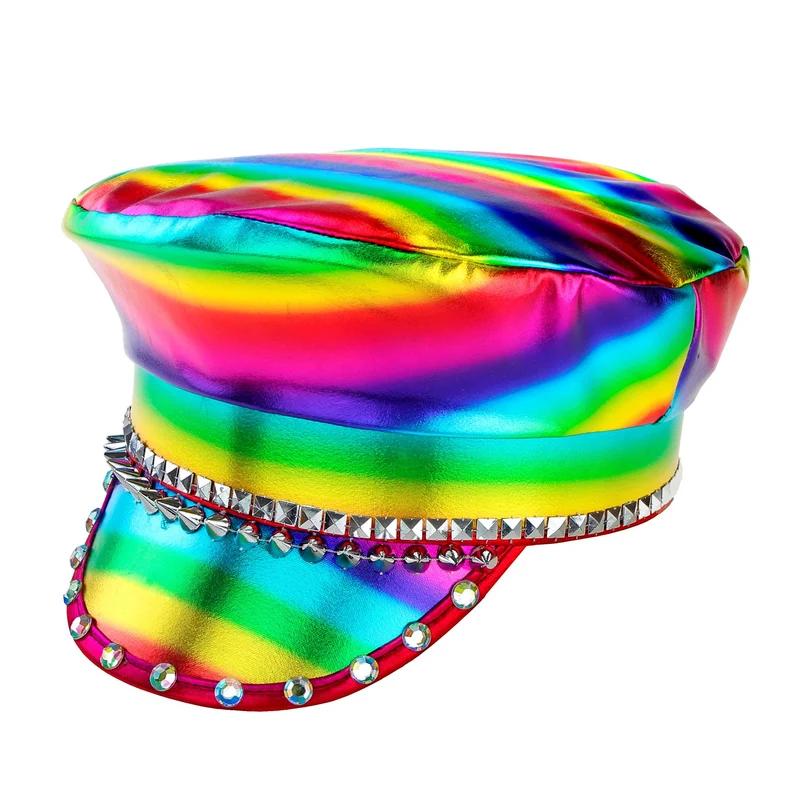 Regenbogen Rocker Mütze