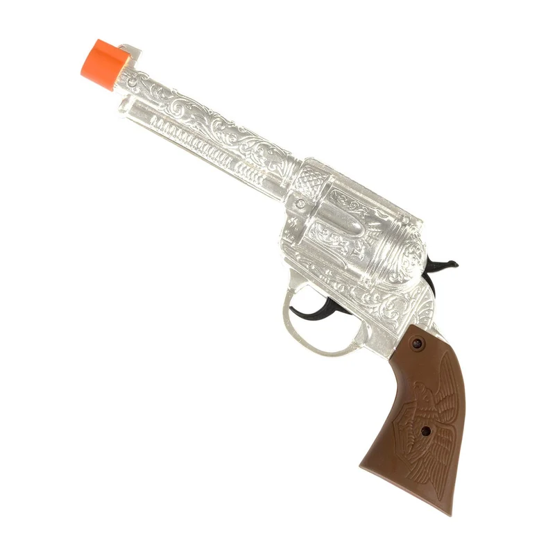 Verzierte Western Pistole in silber