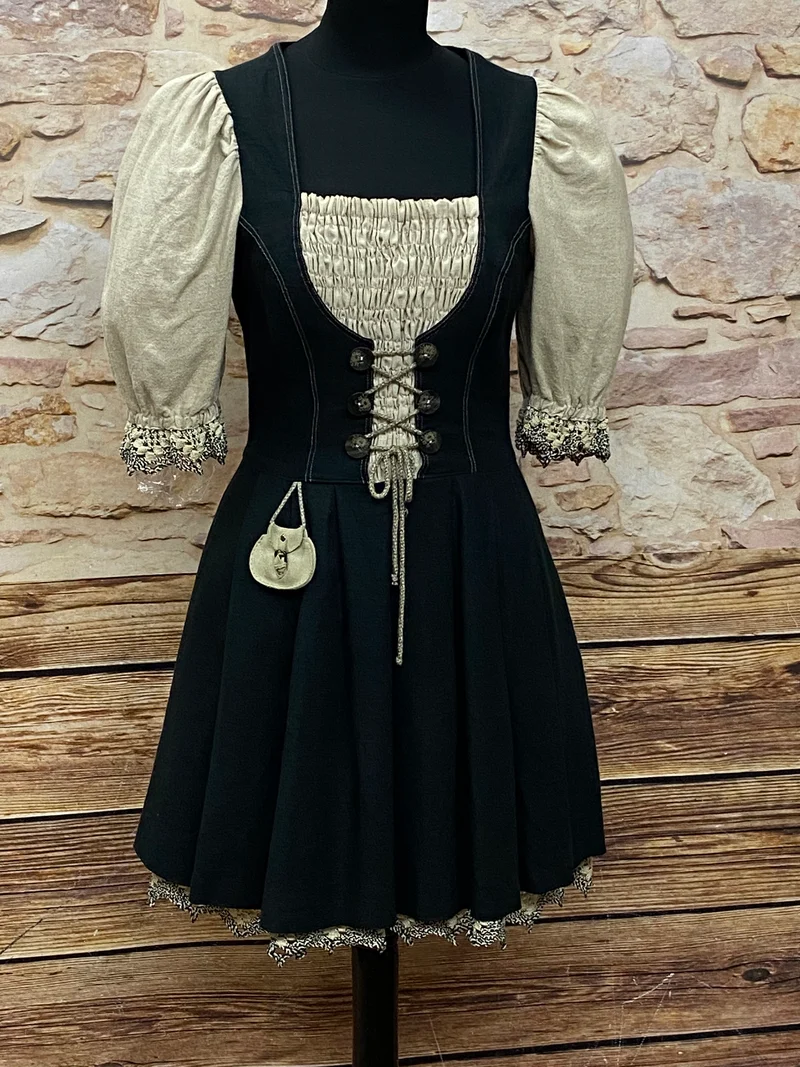 Trachtenkleid schwarz beige - Landhausstil - Gr.34