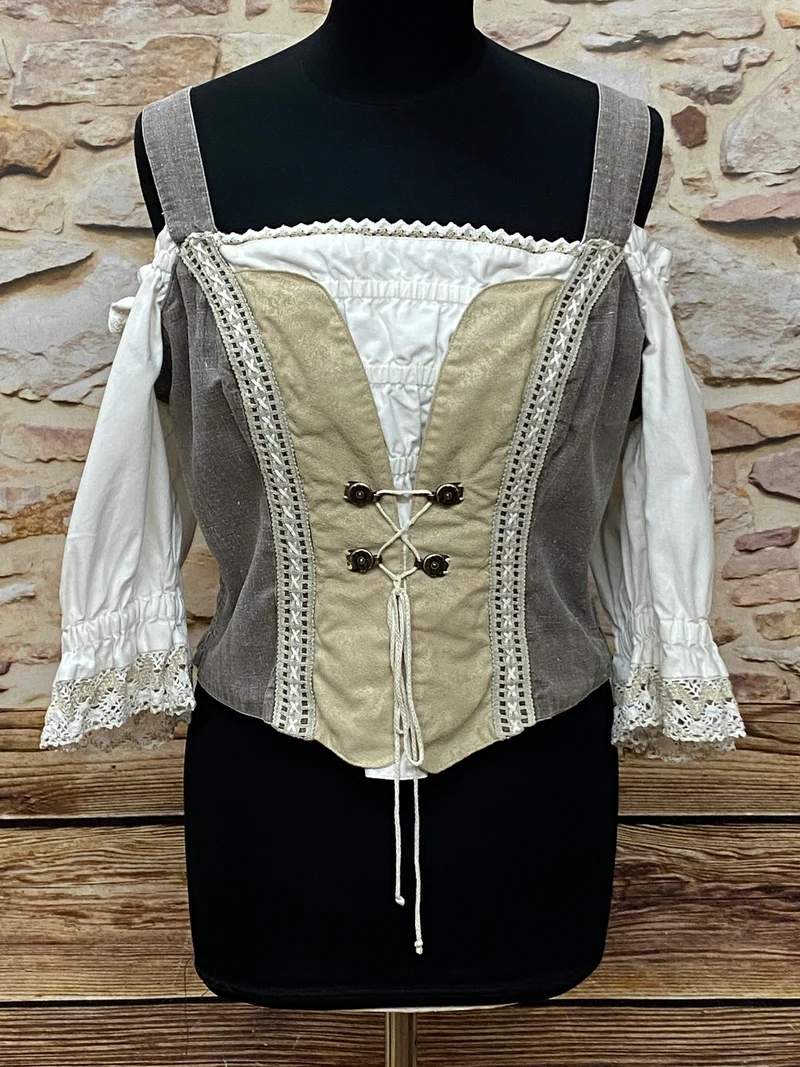 Damen Blusenmieder von Landhaus – Braun/Beige, Größe 44