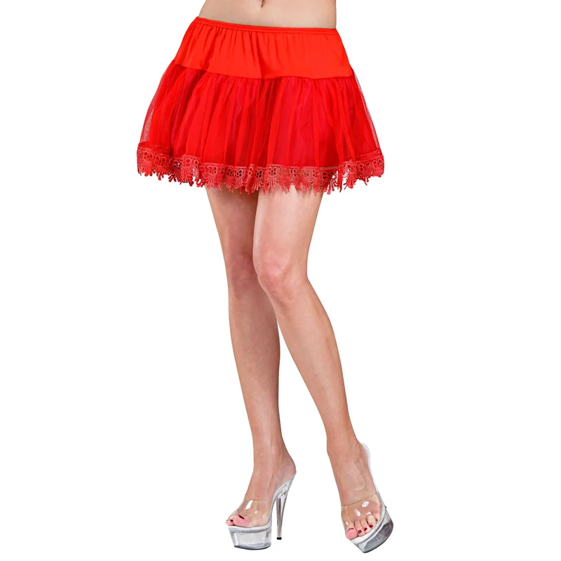 Süßer Roter Petticoat Mit Spitze