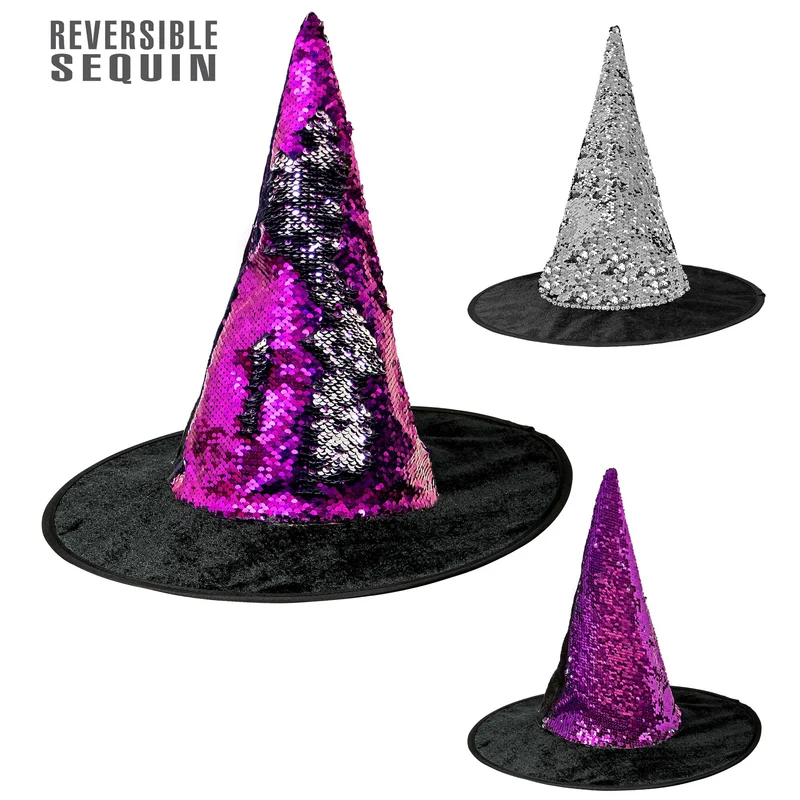 Wendepailletten Hexenhut violett-silber