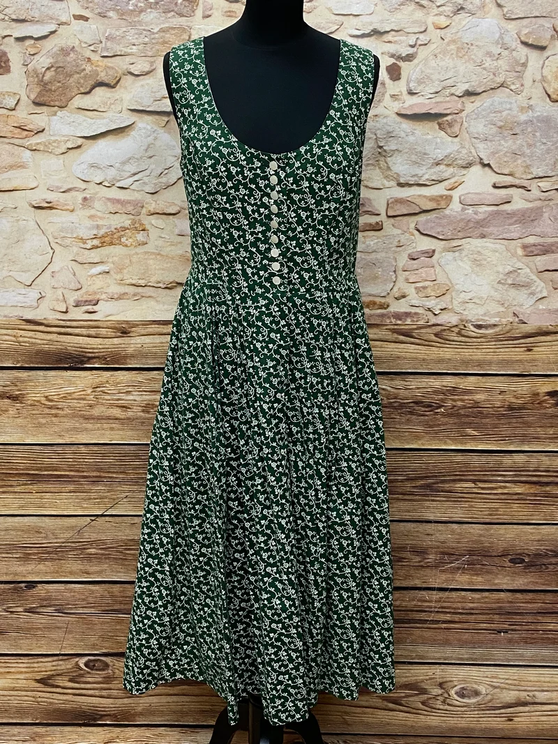 Vintage Dirndl dunkelgrün Berwin & Wolf Baumwolle Gr. 42